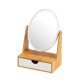 Magnifying Mirror White Natural Bamboo Crystal polystyrene 17 x 10 x 25 cm