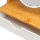 Magnifying Mirror White Natural Bamboo Crystal polystyrene 17 x 10 x 25 cm