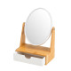 Magnifying Mirror White Natural Bamboo Crystal polystyrene 17 x 10 x 25 cm