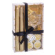 Circular Candelabra with Stand Christmas Golden Crystal Paraffin 21,7 x 13,3 x 3,8 cm