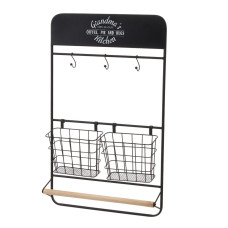 Kitchen Paper Holder Black Natural Iron 38 x 7,5 x 61 cm