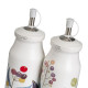 Oil and Vinegar Set BERRIES White Red Green Wood Stoneware 210 ml 21 x 8,5 x 18 cm 4 Pieces