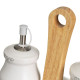 Oil and Vinegar Set BERRIES White Red Green Wood Stoneware 210 ml 21 x 8,5 x 18 cm 4 Pieces
