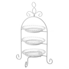 Frutero Blanco Transparente Cristal 21 x 21 x 32 cm