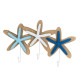 Perchero de Pared Azul Blanco Natural Metal Hierro Madera MDF 30 x 5 x 19 cm