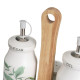Oil and Vinegar Set GREENS White Green Wood Stoneware 210 ml 21 x 8,5 x 18 cm 4 Pieces