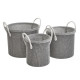 Multi-purpose basket White Grey Polyester (3 Units)