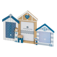 Photo frame Blue White Natural Crystal MDF Wood