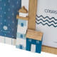 Photo frame Blue White Natural Crystal MDF Wood