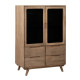Armario BURNIE Negro Natural Cristal Madera de mango 107 x 40,5 x 142 cm