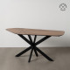 Mesa de Comedor Negro Natural Hierro 178 x 80 x 77 cm
