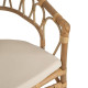 Dining Chair White Honey Rattan 58 x 59 x 78 cm