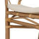 Dining Chair White Honey Rattan 58 x 59 x 78 cm