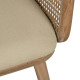 Dining Chair Beige Natural Rubber wood Cotton Polyester 59 x 47 x 81 cm