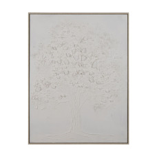 Cuadro Blanco Crema Abstracto 90 x 4 x 120 cm
