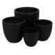Set of Planters Black 44 x 44 x 41,5 cm (4 Units)