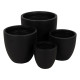 Set of Planters Black 44 x 44 x 41,5 cm (4 Units)
