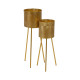 Set of Planters Golden Iron 28 x 24 x 71,5 cm