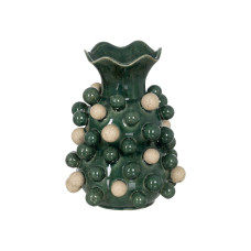 Jarrón Blanco Verde Cerámica 24 x 24 x 31,5 cm