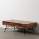 Centre Table LAGOM Black Natural Iron Rubber wood 120 x 60 x 40 cm