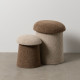 Pouffe Brown Beige MDF Wood 40 x 40 x 48 cm (2 Units)