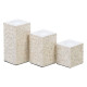 Candleholder Beige Mother of pearl MDF Wood 10,5 x 10,5 x 10,5 cm