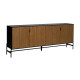 Aparador ORLEANS Negro Natural Hierro Madera MDF 204 x 40 x 81,5 cm