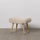 Banqueta Beige Natural Poliéster Madera de pino 53 x 38 x 41 cm