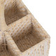 Cutlery basket White Bamboo Rattan 19 x 19 x 27 cm