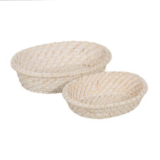 Bandeja Blanco Bambú Ratán 29 x 22 x 7 cm (2 Unidades)