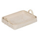 Bandeja Blanco Bambú Ratán 45 x 34 x 13 cm (2 Unidades)