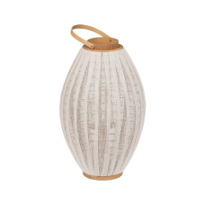 Farol Beige Natural Bambú Cristal 36 x 36 x 56 cm