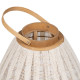Farol Beige Natural Bambú Cristal 36 x 36 x 56 cm
