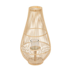 Farol Natural Bambú Cristal 35 x 35 x 66 cm