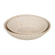 Centerpiece White Bamboo Rattan 35 x 35 x 8 cm (2 Units)