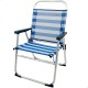 Beach Chair Aktive Blue White 48 x 88 x 50 cm Aluminium Foldable (4 Units)