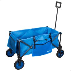 Carro Multiusos Aktive Negro Poliéster PVC Acero 88 x 108 x 47 cm Plegable Playa
