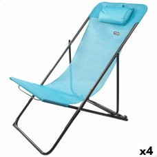 Tumbona reclinable Aktive Azul 53 x 87 x 78 cm (4 Unidades)