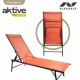 Reclining lounder Aktive Orange 180 x 35 x 49 cm (2 Units)