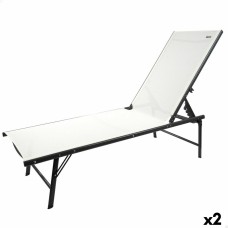 Tumbona reclinable Aktive Blanco 180 x 35 x 49 cm (2 Unidades)