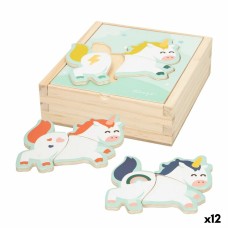 Puzzle Infantil de Madera Mr. Wonderful Unicornio + 3 Años 3 Piezas (12 Unidades)