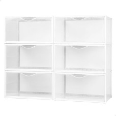 Caja apilable para zapatos Max Home Blanco 6 Unidades Polipropileno ABS 35 x 18,5 x 27 cm