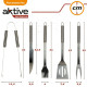 Barbecue utensils Aktive Silicone Stainless steel 12 Units 7,5 x 35 x 1,9 cm (5 Pieces)