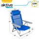 Beach Chair Aktive Foldable Blue 48 x 90 x 60 cm (2 Units)