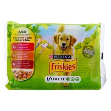 Wet food Purina Friskies Chicken Veal Lamb Peas Green Beans Carrot 4 x 100 g