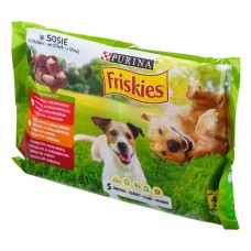 Wet food Purina Friskies Chicken Veal Lamb Potatoes Carrot 4 x 100 g