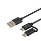 Cable USB a Micro USB y USB C Savio CL-128 Negro 1 m