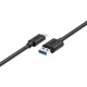 Cable USB A a USB C Unitek Y-C474BK+ Negro 1 m