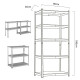 Shelves Greenblue GB378 180 x 90 x 40 cm Grey Galvanised Steel MDF Wood 75 Kg