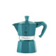 Cafetera Italiana Bialetti Moka Express Winter Wonderland Turquesa Plateado Aluminio 3 Tazas